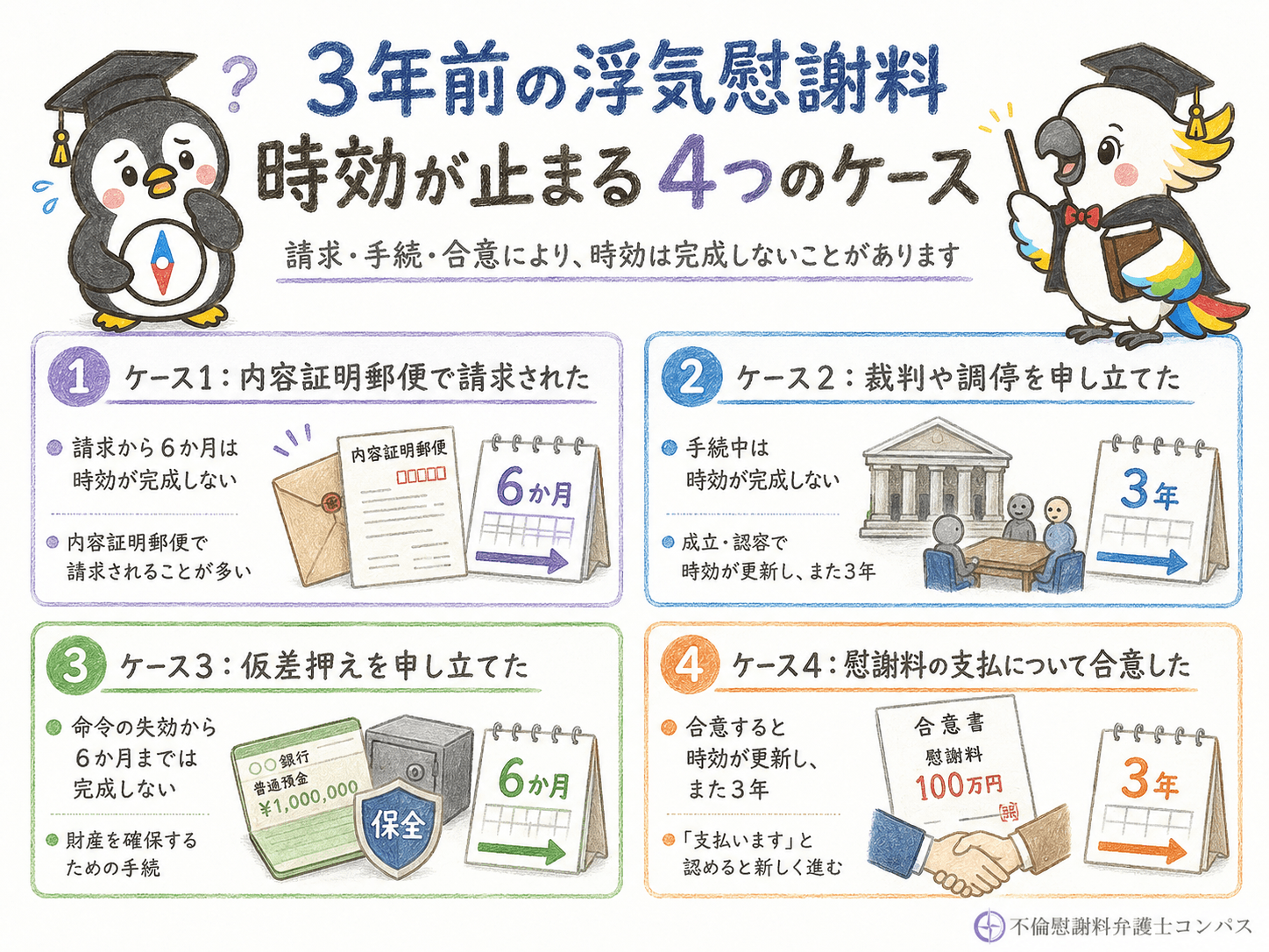 ４章　３年前の浮気慰謝料で時効が停止するケース４つ